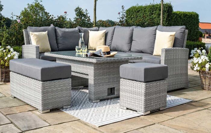 Maze Ascot Rattan Garden Adjustable Corner Dining Set