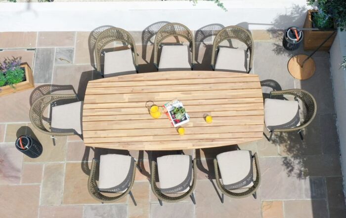 Maze Bali Rope 8 Seat Oval Dining Set 