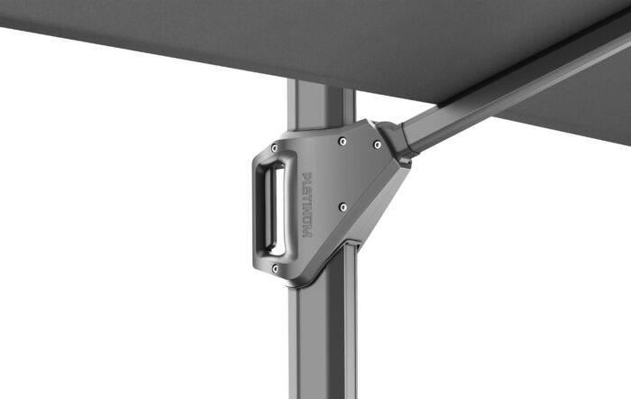 Platinum Challenger T1 3.5m Square Havanna in Taupe Parasol With 120kg Wheeled Base