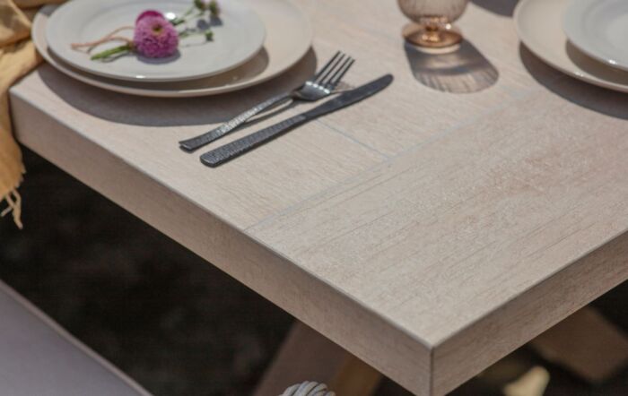 Bramblecrest Monterey Deluxe Vogue Outdoor 6 Seat Rectangle Dining Set - Sandstone