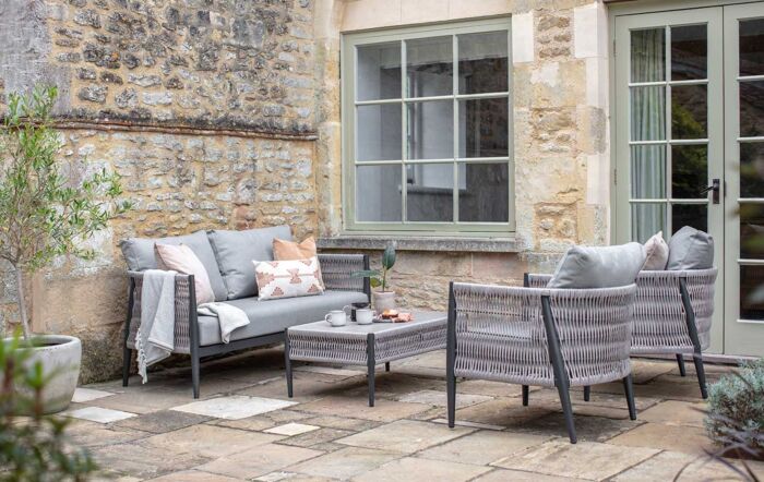 Bramblecrest Mauritius Grey Two Seater Garden Sofa Set