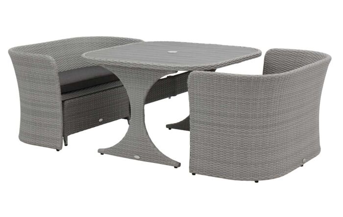 Bramblecrest Tetbury 8 Seat Balcony Set with Parasol and Base - Graphite