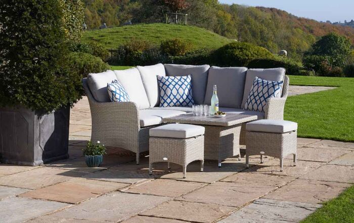Bramblecrest Tetbury Mini Outdoor Sofa Set with Adjustable Table - Nutmeg