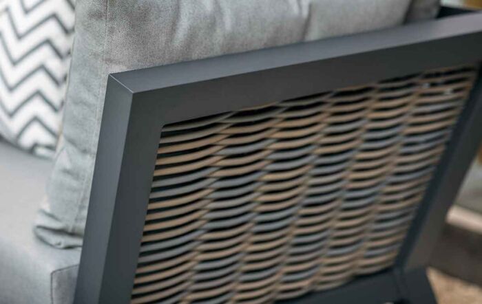 Bramblecrest Tuscan Wicker Garden Corner Sofa Set with Adjustable Table - Grey