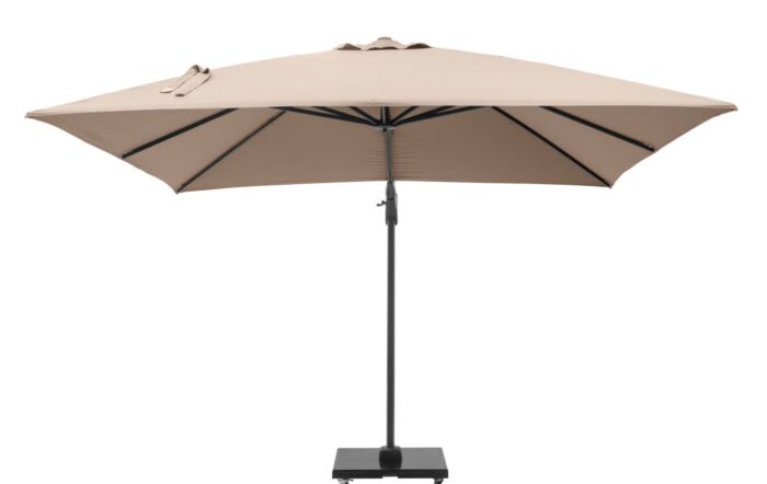 Platinum Challenger T2 3mt Square Taupe Free Arm Parasol & 90kg Wheeled Base