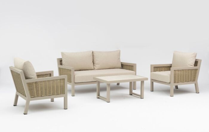 JB Furniture Exclusive Conrad Two Seat Outdoor Aluminium Sofa Set - Latte