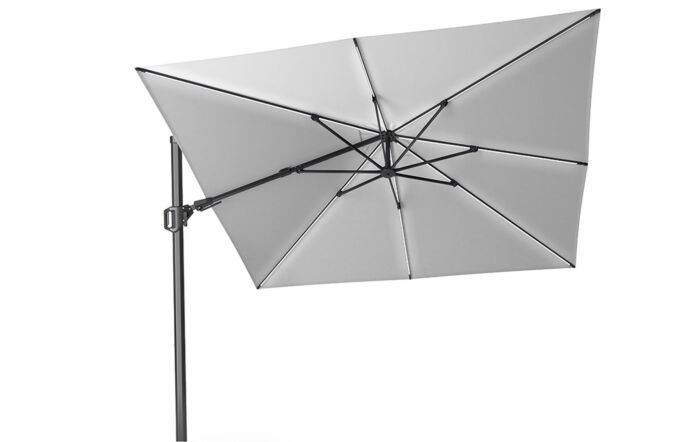 Platinum Luna Grey LED Glow Lighting Side Arm Parasol with Polished Granite Base