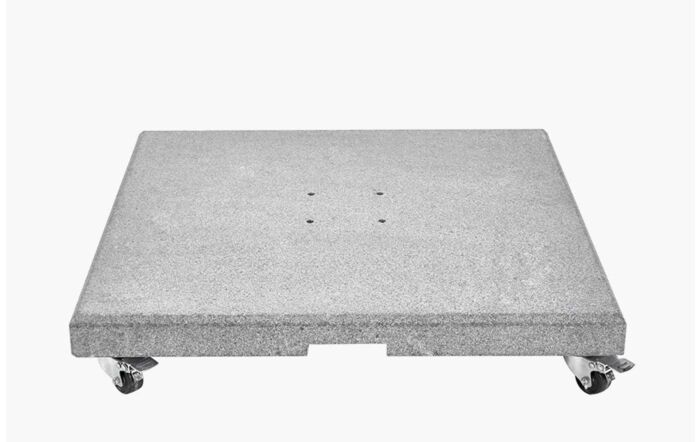 Platinum Salerno Hammered Grey Granite 90KG Wheeled Parasol Base