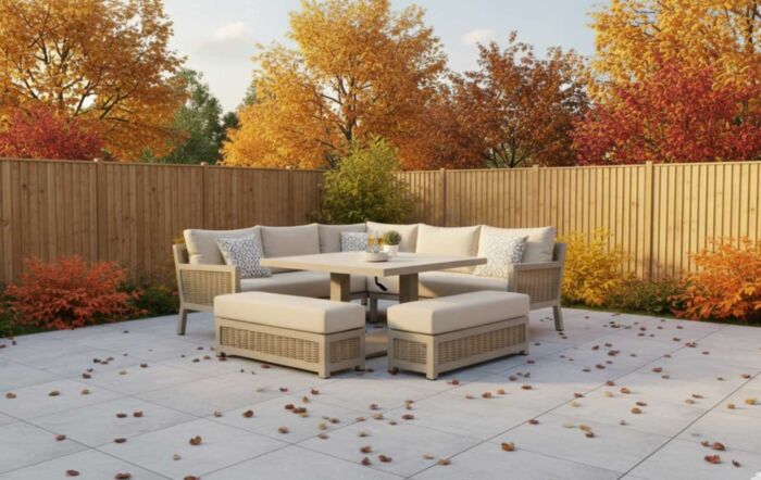 JB Furniture Conrad Square Garden Adjustable Corner Sofa Dining Set - Latte