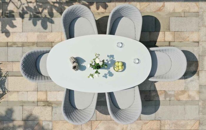 Maze Ambition Lead Chine 6 Seat Oval Dining Set 