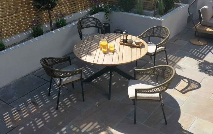 Maze Bali Rope Olive Green Four Seat Dining Set 