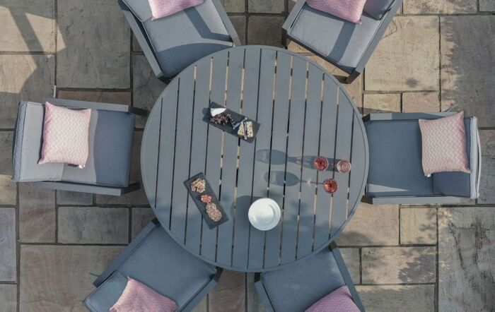 Maze New York Dove Grey 6 Seat Round Dining Set 