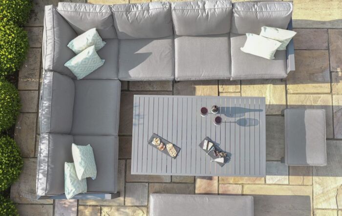 Maze New York Corner Adjustable Garden Dining Set - Dove Grey