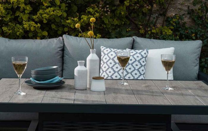 Bramblecrest Portofino Adjustable Casual Garden 3 Seat Sofa Set with Ceramic Table