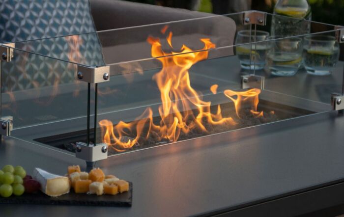 Maze Pulse Oatmeal 3 Seat Sofa Set With Firepit Table