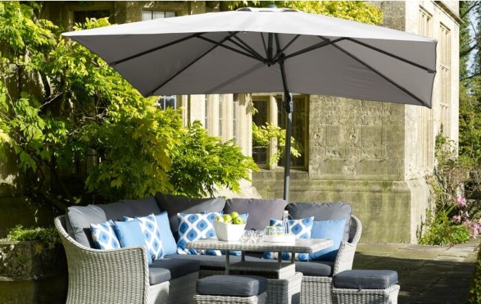 Bramblecrest Chichester 3M Square Cantilever Parasol Including Granite Base And Cover