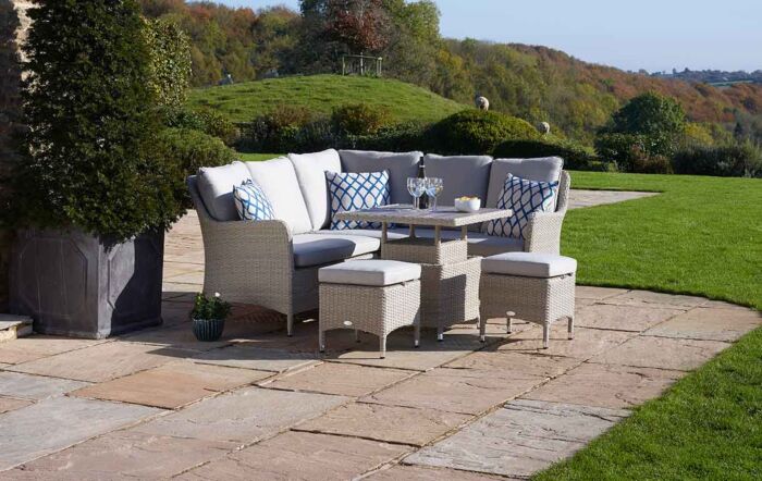 Bramblecrest Tetbury Mini Outdoor Sofa Set with Adjustable Table - Nutmeg
