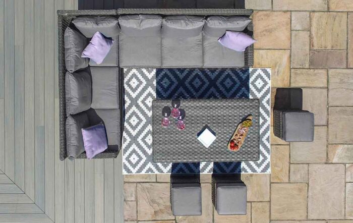 Maze Victoria Rectangular Corner Dining Set with Rising Table