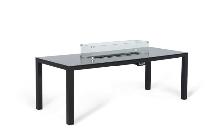 Maze Zest 8 Seat Outdoor Dining Set with Fire Pit  - Charcoal